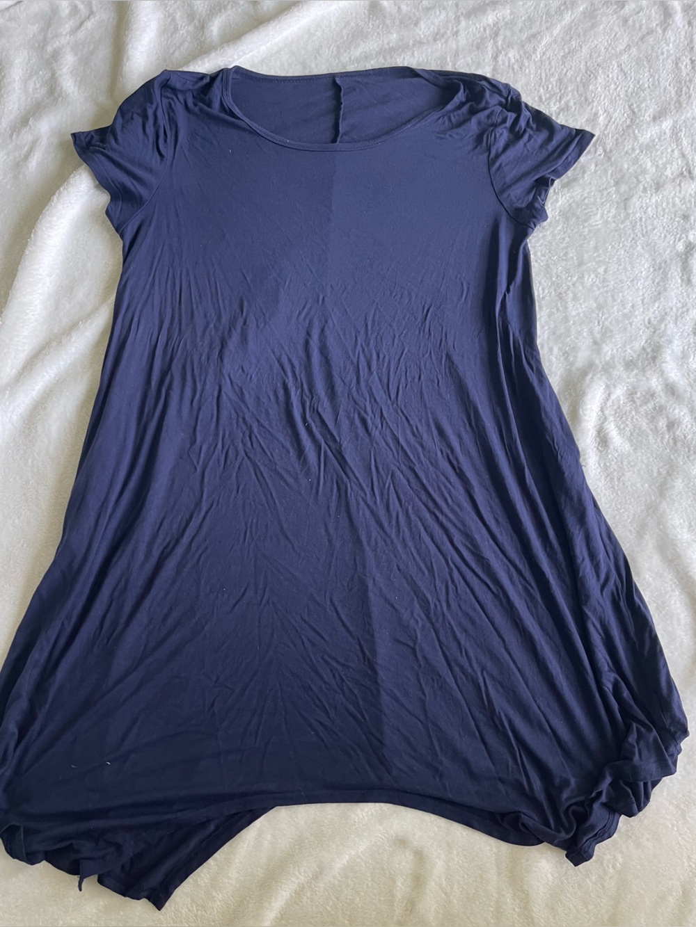 Amazon Navy Short-Sleeve Baby Doll Flowy Dress